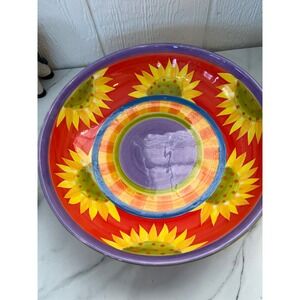 Department 56 Sunflower Serving Bowl Ceramic Large‎ Kitchenware Dishware